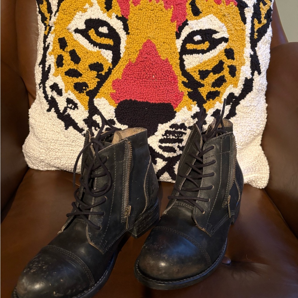 Freebird by Steven Black Leather Ankle Booties